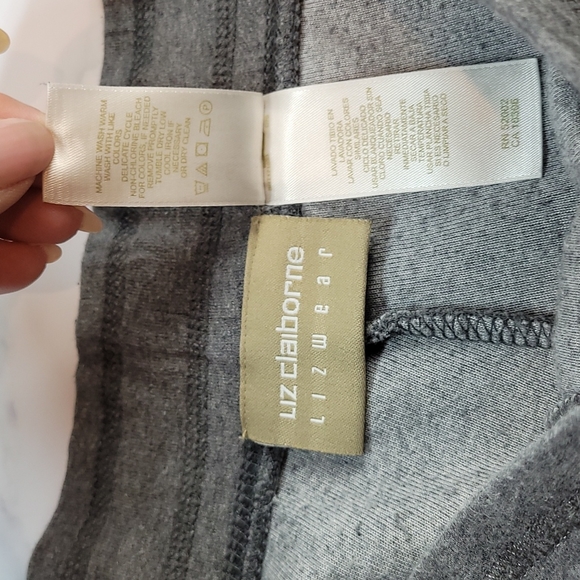 LIZ CLAIBORNE GRAY VALOR ELASTIC WAIST LONG PANTS - Picture 10 of 10